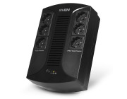 SVEN UP-L1000E, Line-interactive UPS with AVR, 1000VA /510W, 6 x Schuko outlets (3 backed up, all 6 surge protected), LED status indication,Black